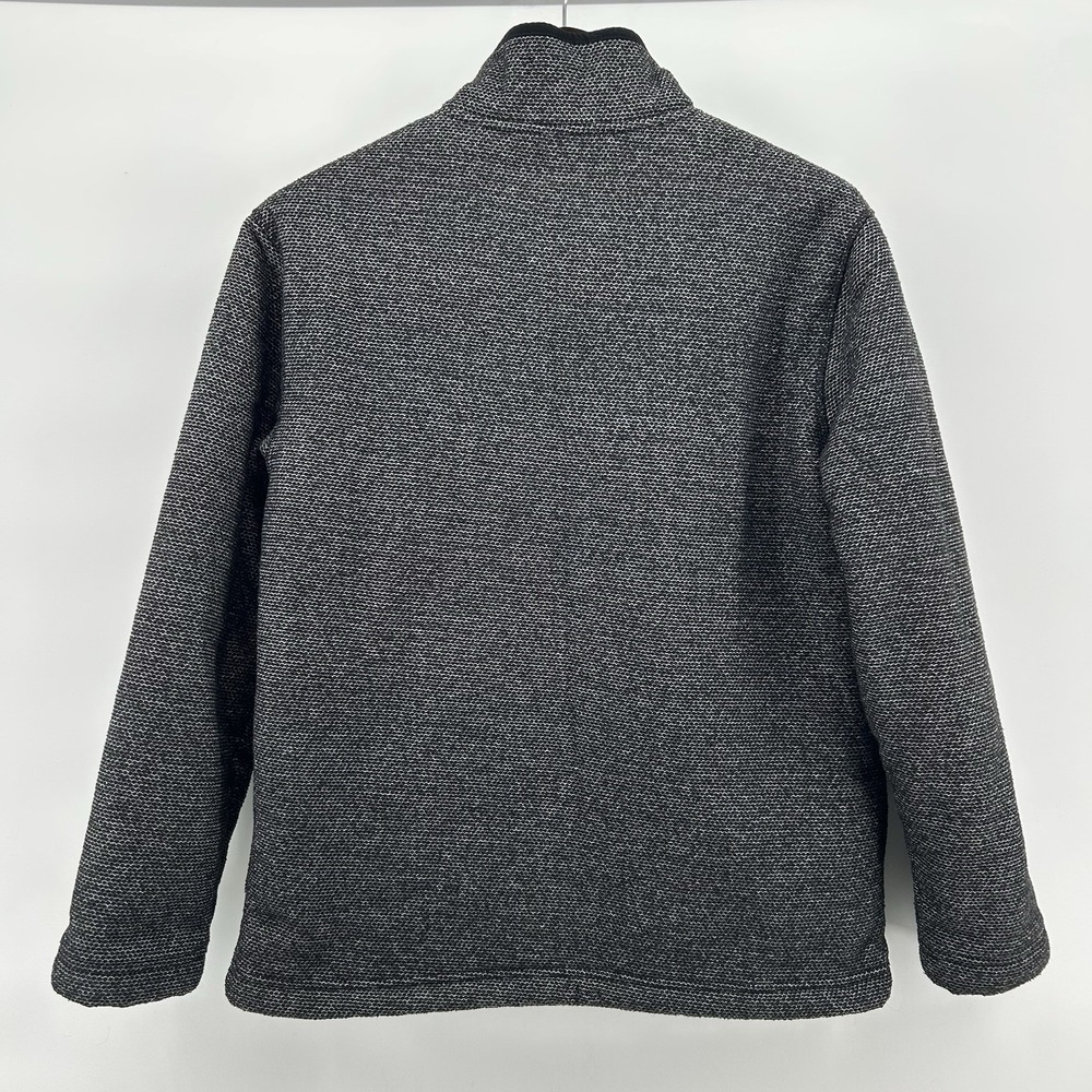 Orvis Brighton Mens M Sherpa Lined 1/4 Zip Fleece Pullover Black Heather Cabin - Picture 8 of 10